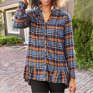 Matilda Jane Blue and Orange Plaid Tunic